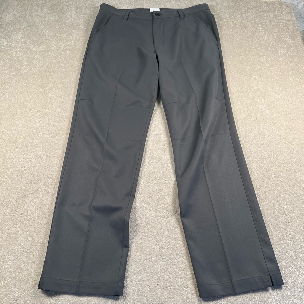 Izod Golf Pants Gray Slim Fit Flat Front Lightweight Polyester Men's‎ 34/32